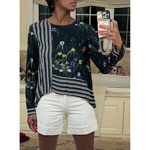 Geometric Flower Blouse